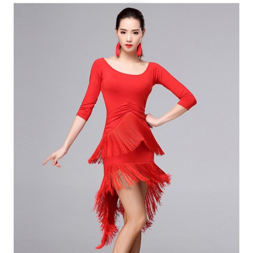 Sexy royal blue red purple women ballroom dress Latin Dance Dress lady Professional Latin Skirt Samba Dance Latin Salsa Dresses